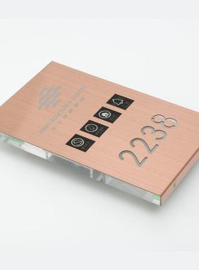 直供不锈钢水晶门牌41156门馆显酒L店宾体组合ED侧联发光智能触摸