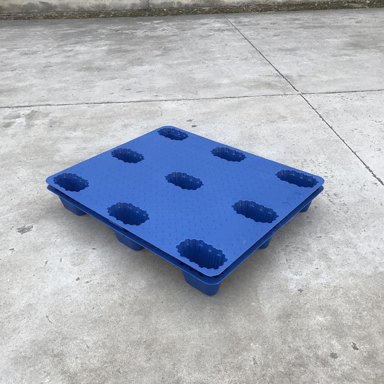 双吹塑托盘OEX九脚1210层加厚塑卡板单面平板塑料托胶盘