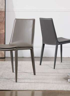 奢绮子居家/意马式极简餐椅高端DJP鞍皮椅黑色