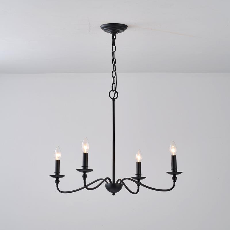 美式轻复古黑色吊灯法式奢简约卧347客厅温馨别墅餐厅酒馆氛围灯