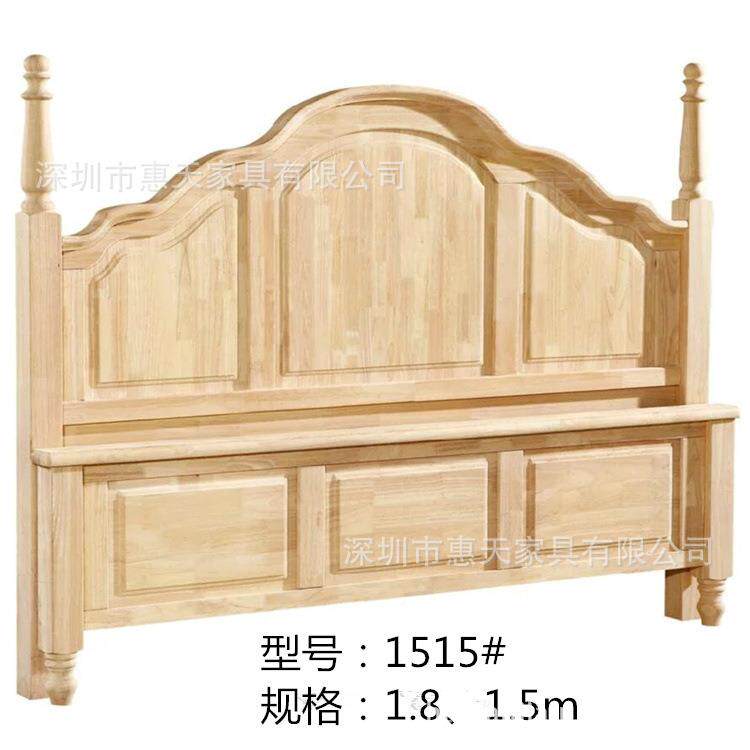 热卖美实床白茬美式乡村木1.8米1.VBK5米2.米橡木双人床式白坯家0