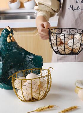 新品树脂件彩绘篮母鸡鸡蛋家用厨房板房ph202111装饰摆创意样收纳