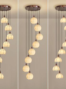 楼吊灯古风19402大间复挑高灯古典梯别墅布吊灯复式楼吊楼梯新款