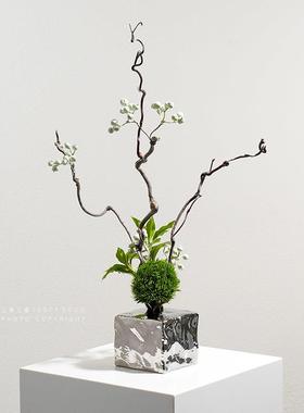 简现YB-DZ-HY代轻奢枯枝仿真极花艺花茶室几民宿茶楼茶桌面干软装