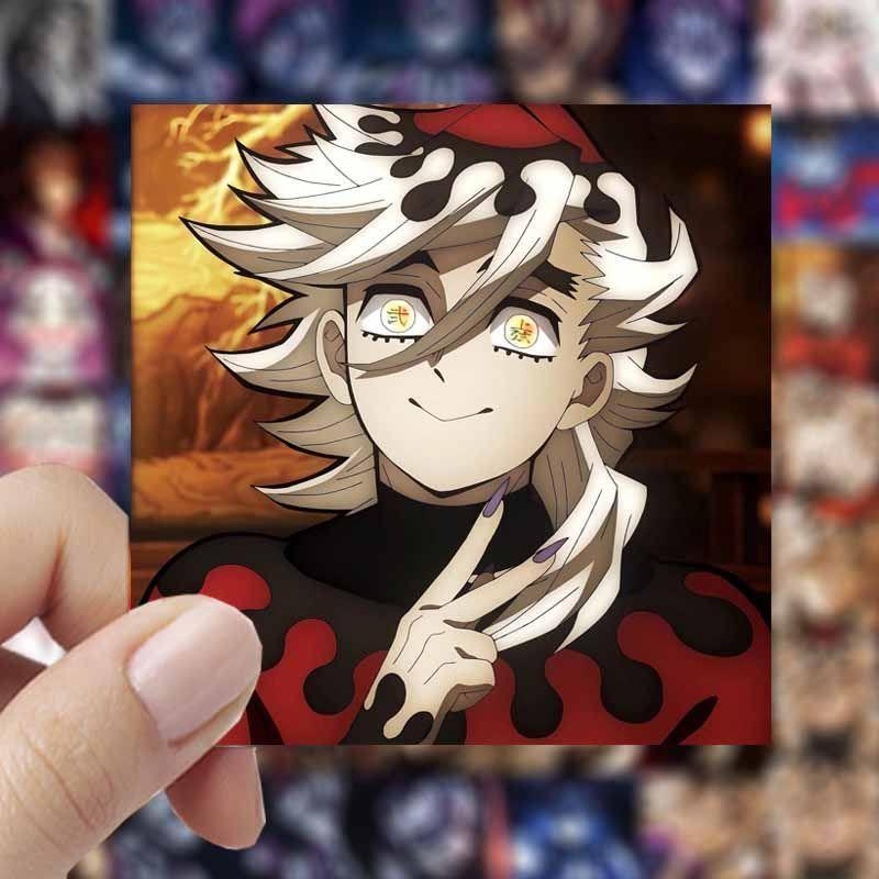 9.177张上弦鬼贴纸鬼灭之刃猗窝座童磨堕姬黑死牟动漫角色手账贴