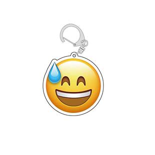 Emoji表情包亚克力钥匙扣可爱搞怪ins流汗黄豆全套挂件卡通个性