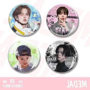 asahi滨田朝光帅气可爱搞怪吧唧亮面徽章小众胸针挂件痛包装饰58