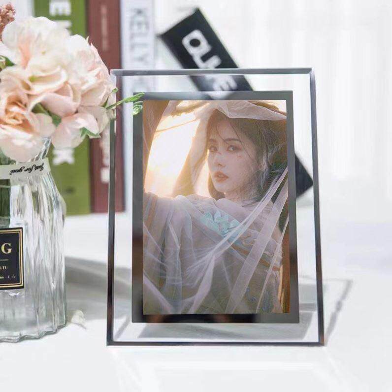 白鹿周边水晶玻璃相框摆台高级感客厅卧室玻璃摆件免费洗照片