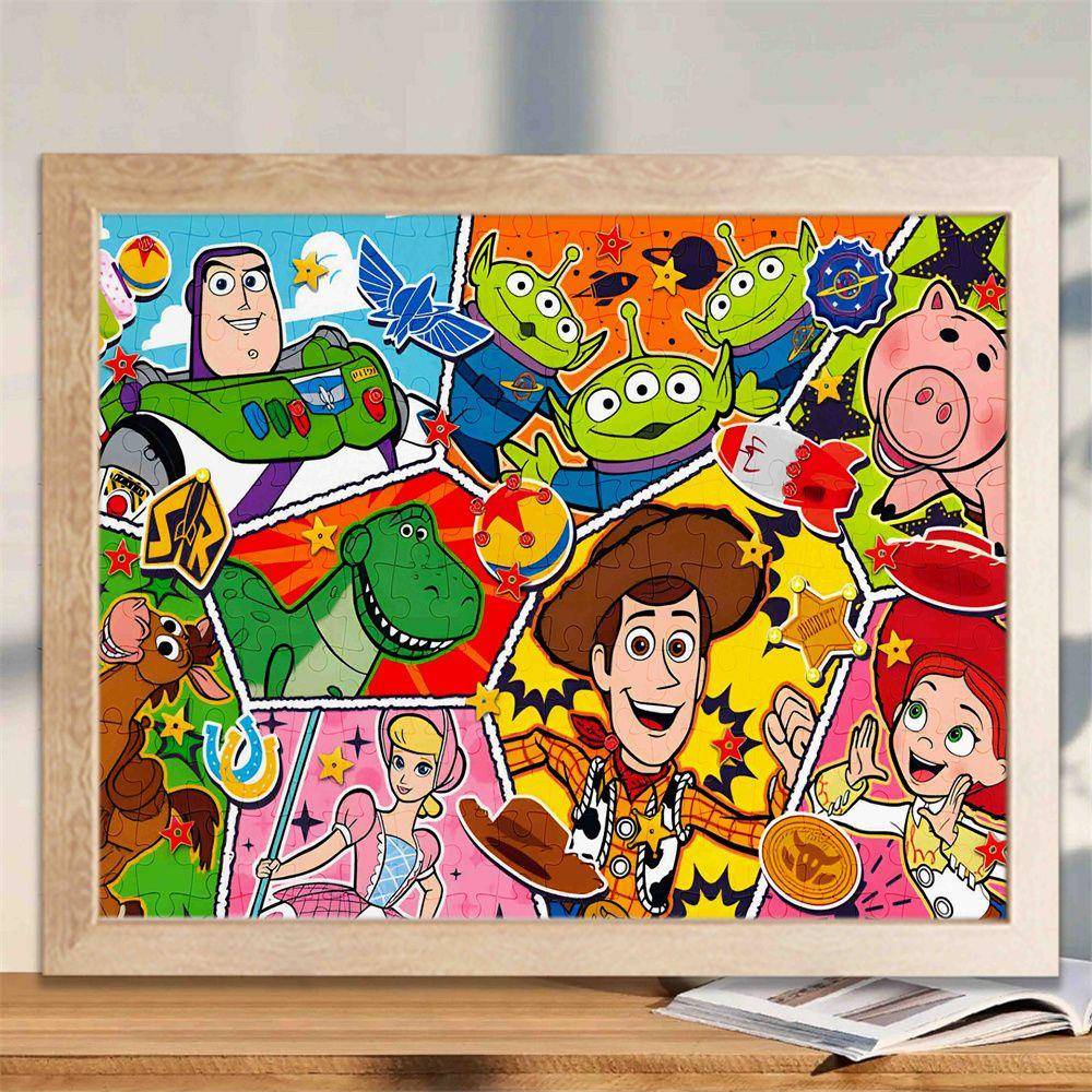 玩具总动员拼图1000片木质带相框卡通动漫益智摆件玩具送定制礼物