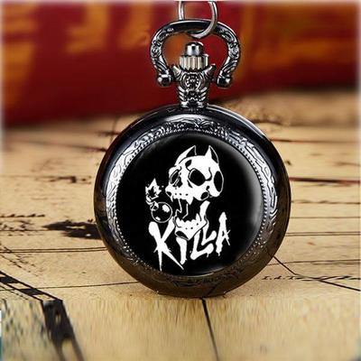 适用JOJO的奇妙冒险周边黑色版影视动漫怀表创意复古学生礼物项链