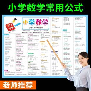 大全挂图应用题需背核心知识点图形计算法则文学常识 小学数学公式