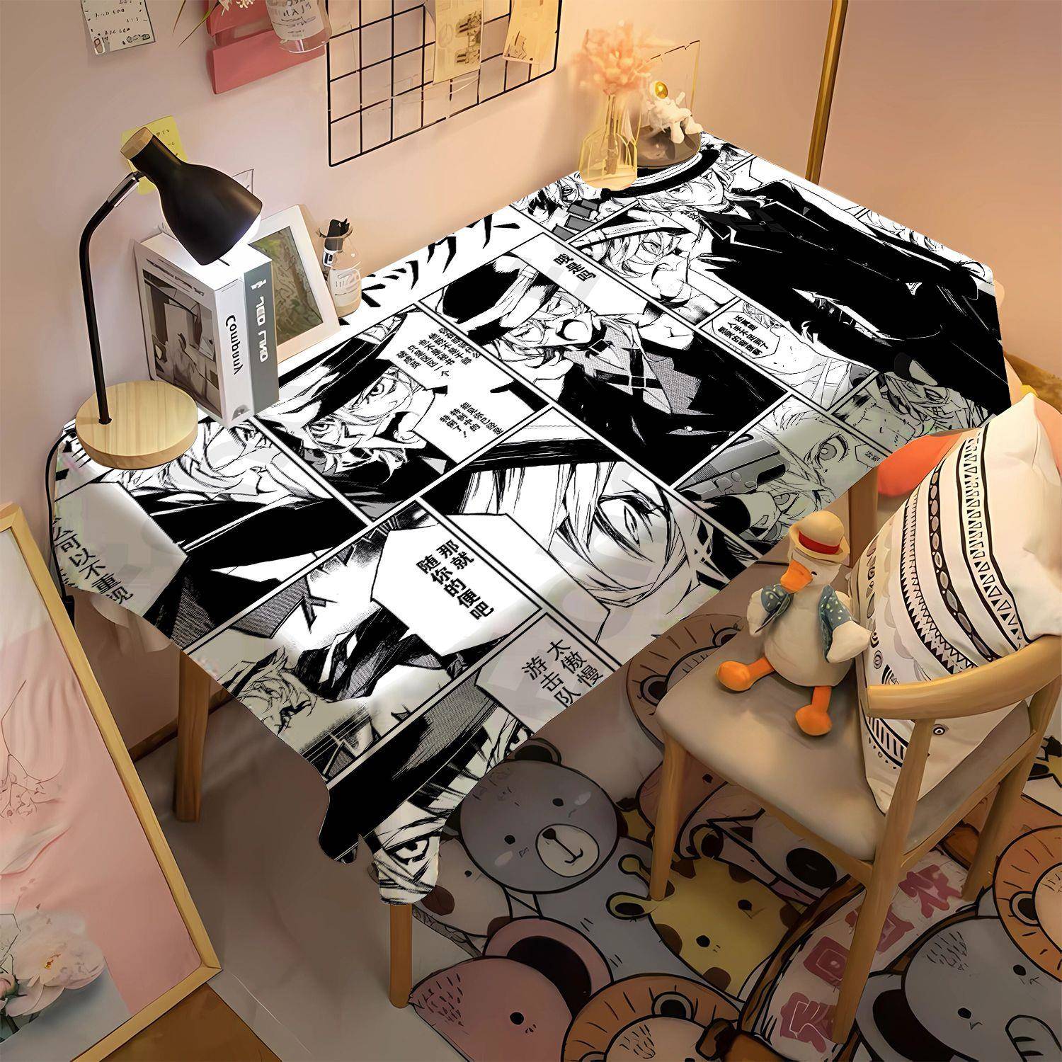文豪野犬二次元动漫房间卧室床头柜装饰盖布电脑防尘布书桌桌布