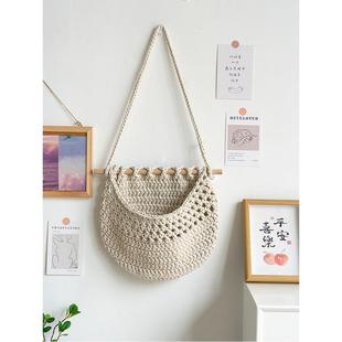 手工编织挂毯墙面收纳网兜民宿房间墙上装 饰挂件田园风少女心壁饰