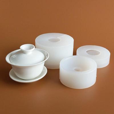 盖碗茶具香薰石膏工艺品ab滴胶树脂盐雕捏捏乐拓香石DIY硅胶模具