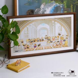 【售完即止】麻薯波比x雅典学院时政吃席艺术收藏签名画 画（无框