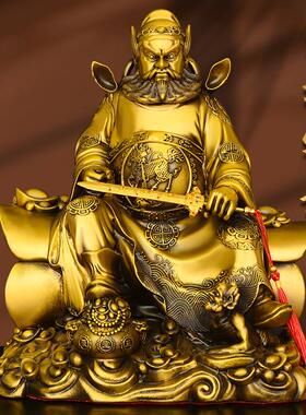 全铜钟馗摆件纯铜魁星点斗钟馗天师铜像家居装饰天师伏魔天官赐福