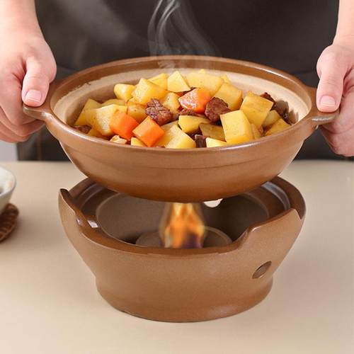 酒精炉底座陶瓷酒店专用干锅砂锅小火锅泥炉酒精炉子防风老式创意