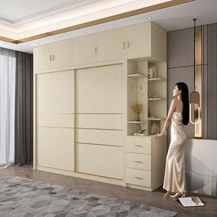 现代简约推拉门衣柜 实木多层板免漆环保柜子 可尺寸定制静音导轨