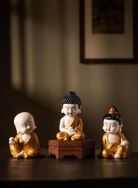 采购产品中国陶瓷，三位圣人，佛像，创意家居客厅，小火如来工艺