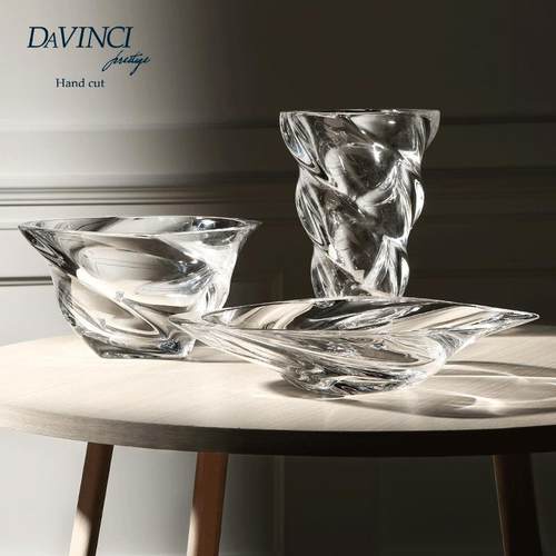 DAVINCI意大利进口手工水晶玻璃创意家用果盘果斗果盆客厅送礼