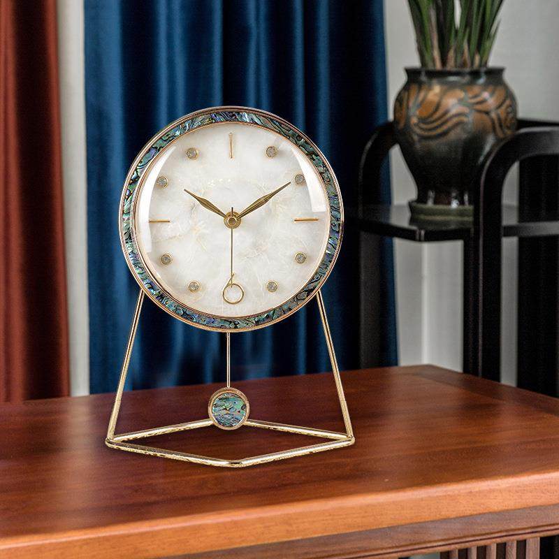 轻奢贝壳座钟台钟欧式桌面摆件钟表时钟客厅高端大气静音时尚家用,电子元器件市场,其它元器件,淘宝优惠券,粉丝福利购,淘宝优惠卷