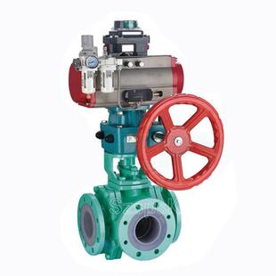 64F4616C 532 Q644F46 1C6DN20 气动VLQ带手轮衬氟三通球阀Q