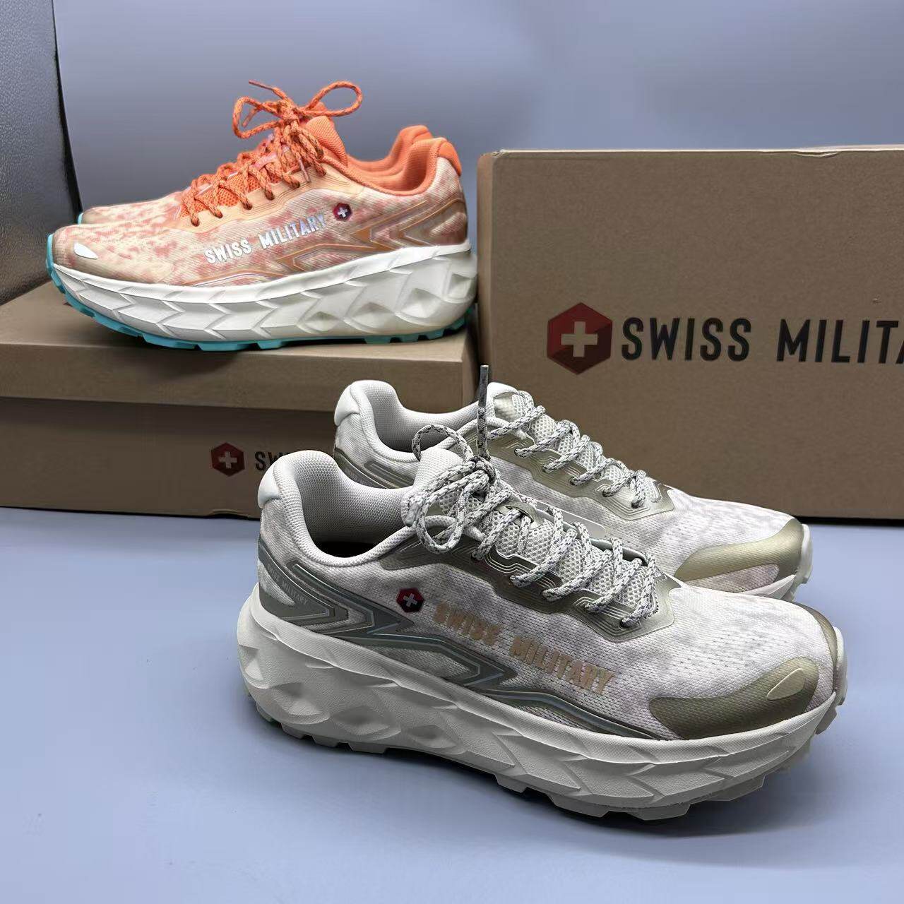 swissmilitary秋款宽头潮流男女运动鞋户外跑步商务宽脚弹力超软