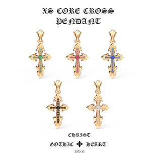 GOTHIC HEARTXS本心十字架吊坠18K22K金钻石天然宝石男女轻奢复古