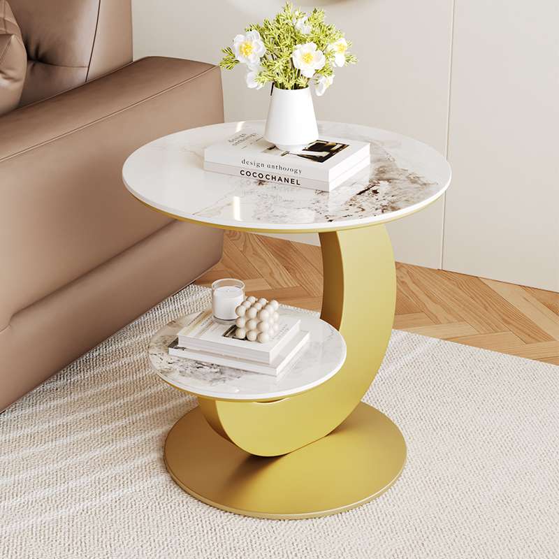 my茶几客厅2024新款沙发边几简约现代创意岩板小户型边柜阳台圆桌