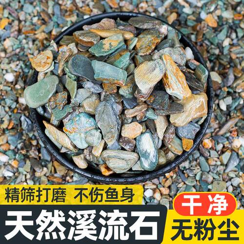 原生溪流石鱼缸底砂造景专用天然砂石水族箱底部石头水草装饰沙子