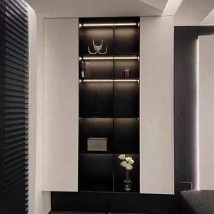 不锈发钢展光酒柜背板餐边示柜吊柜置物架玄关处装饰壁柜厨不锈钢