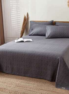 夏季纯棉老粗布床单单件1色00全棉纯三EX250709单人棉麻舍宿凉感