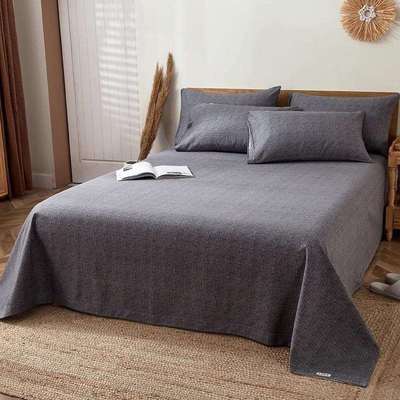夏季纯棉老粗布床单单件1色00全棉纯三EX250709单人棉麻舍宿凉感