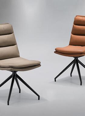 轻31459-97意式奢高端皮餐椅靠久背小户型舒适坐家商用洽谈接FAK