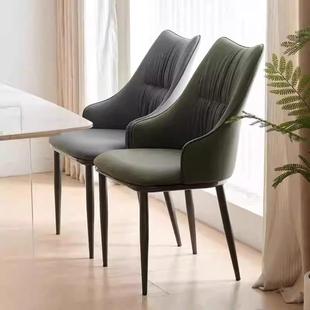 意式 餐家软用F070休闲椅酒店皮凳子商靠务轻奢椅子餐厅桌椅椅背化
