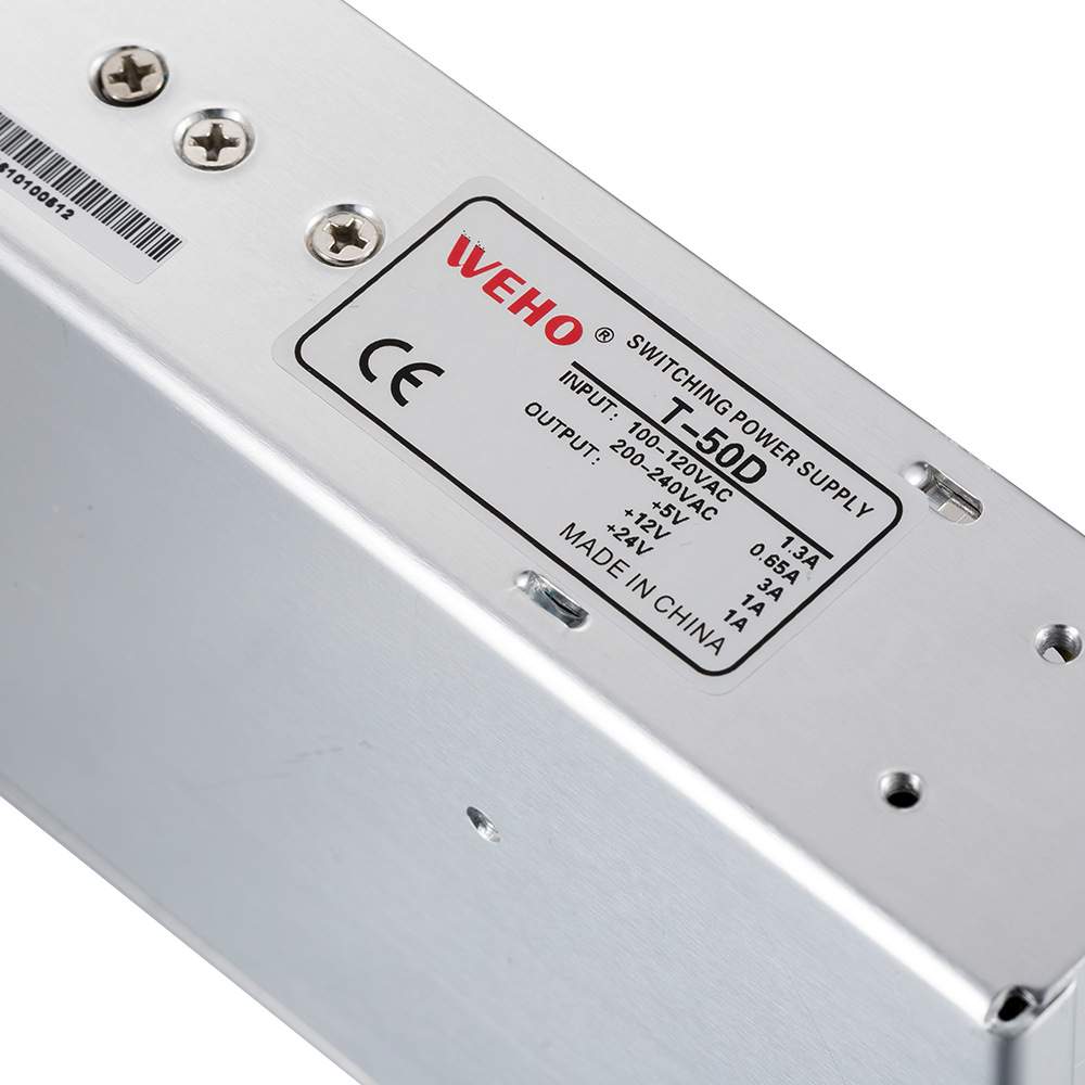 三组开关电源T-50A DC5V7A 12V1A -5V1A三路输出电源50W稳压电源