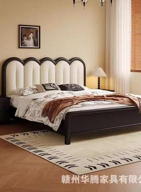 法式复古AL101966实木双约床家主用现代简卧高端大气人床中古风轻