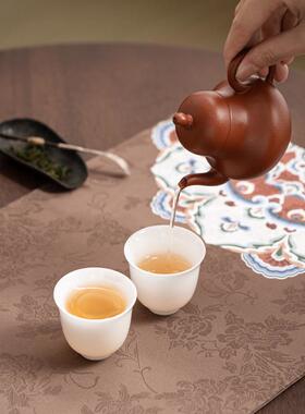 吉干泡茶席YJJY-087双面祥席禅意中茶式桌旗垫高档茶桌布垫防水席