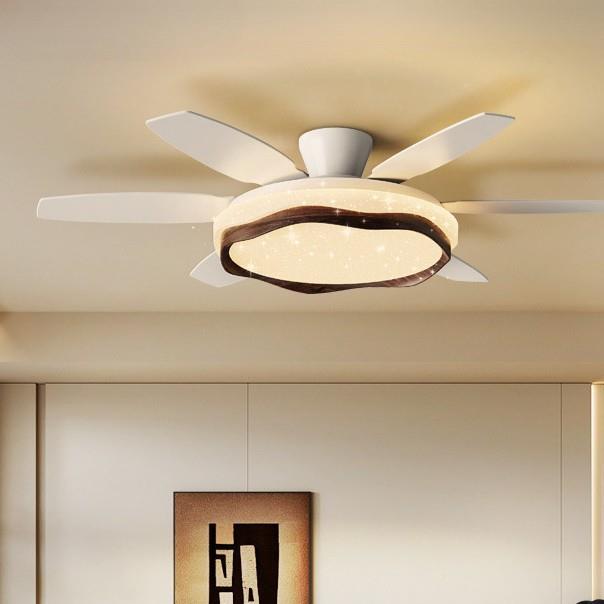 厅风扇灯用小众442个性款感新中式家餐新厅静音客中古风吊扇灯