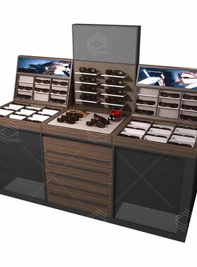 简约镜柜展眼示柜商用镜木质台烤漆展示台墨太阳眼镜TJQ展示架货