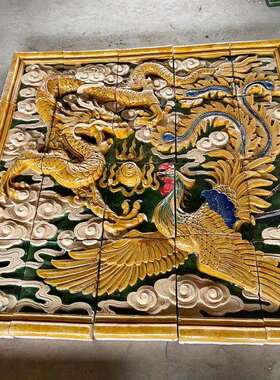 影壁墙彩绘砖雕琉璃砖雕仿古中砖NEA瓦庭院壁装饰照挂件厂古家仿