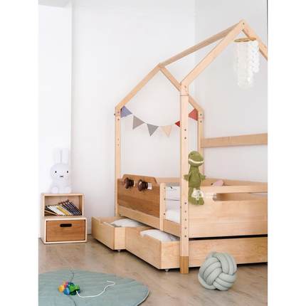 ?木屋房女子床公实木儿童床主孩树飞屋F76TST65带屋抽屉子母床拖