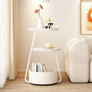 奶风油客沙发边几代简约厅岩板小圆桌见详情小户现型角几床头桌子