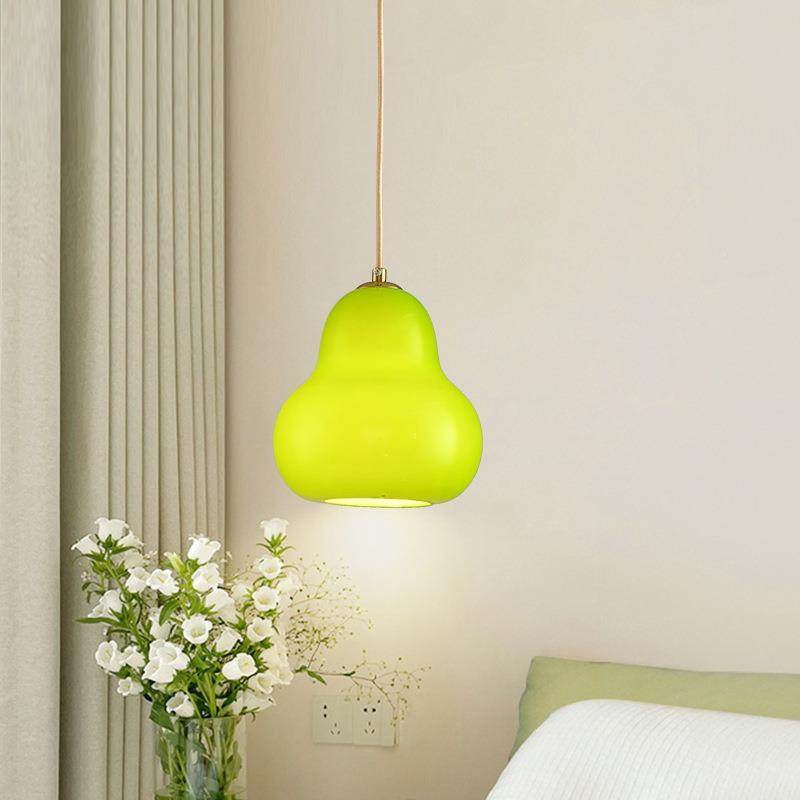 卧室头吊灯法式奶油风葫芦床型设计头单梨型手工300造玻璃餐厅吊,家装灯饰光源,智能吊灯,淘宝优惠券,粉丝福利购,淘宝优惠卷