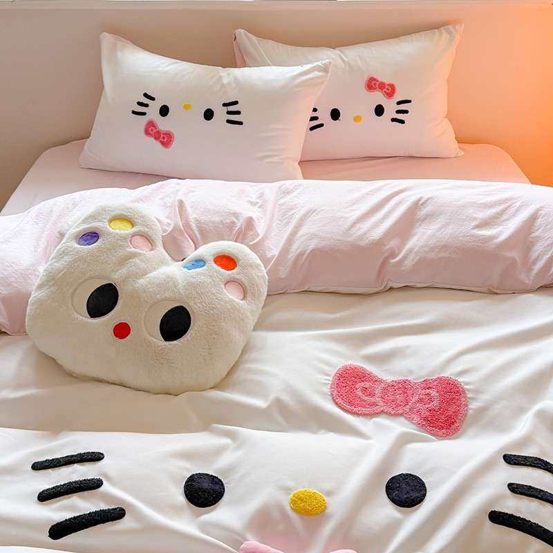 被A类可爱卡通水洗四件套毛棉巾绣套宿万姿虹学生舍床单三件套床,床上用品,床品套件/四件套/多件套,淘宝优惠券,粉丝福利购,淘宝优惠卷