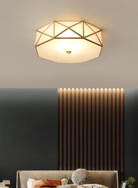 美式欧全e铜吸顶灯NNT卧室灯led式客厅灯灯书房门厅过道卧室灯ld