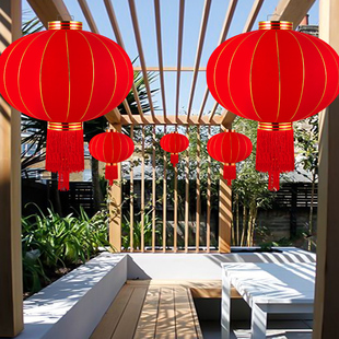 大红灯笼户外大门口全q红宫灯阳台一对挂饰过新年春节过年装 饰