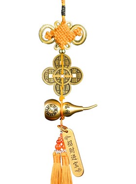 五帝钱葫芦挂件门对m门邻居卫生间楼梯厕所卧室门口大门吉祥结装
