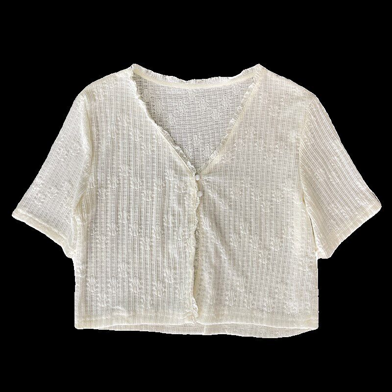 蕾丝花边短袖开衫夏季薄款配旗袍小披肩女吊带Q裙外搭防晒短款罩