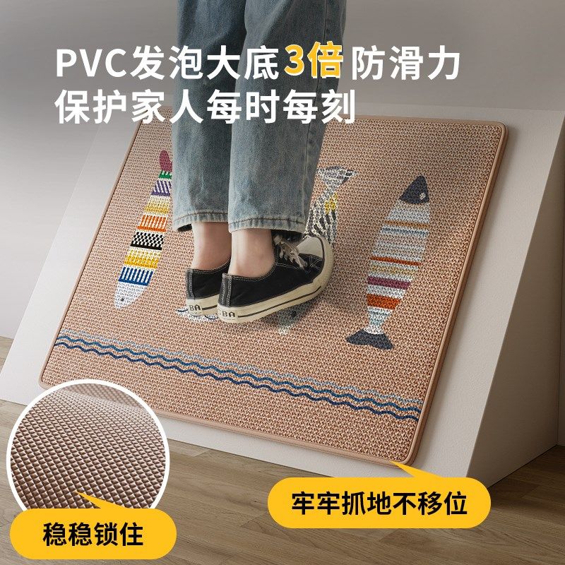 厨房地垫吸水吸油免洗可擦t地毯门口防滑脚垫家用长条门垫耐脏垫,居家布艺,厨房地垫,淘宝优惠券,粉丝福利购,淘宝优惠卷